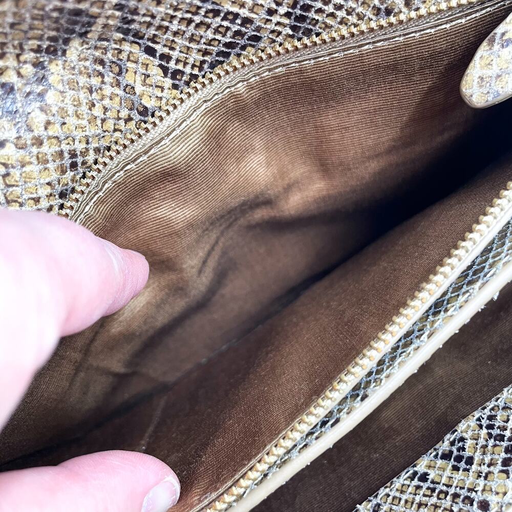 Loeffler Randall Katalina Snake Print Bag‎ Brown Shoulder Crossbody Strap - Picture 16 of 16